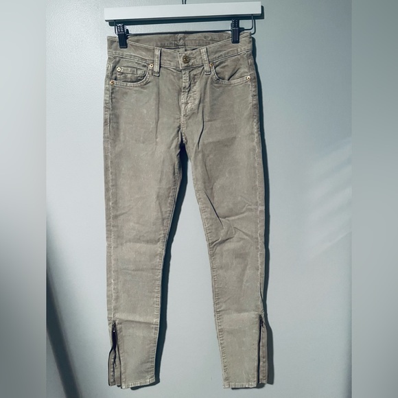 7 FOR ALL MAN KIND Tan Corduroy Skinny Pants - Picture 3 of 7